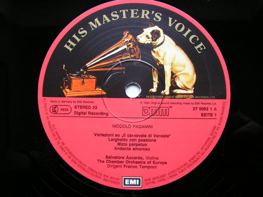 ACCARDO PLAYS PAGANINI  Volumes 1 & 2  ACCARDO / CHAMBER ORCHESTRA OF EUROPE / TAMPONI   2LP   270062 / 270063