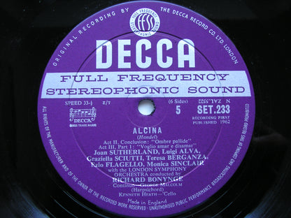 HANDEL: ALCINA   SUTHERLAND / BERGANZA / FRENI / ALVA / LSO / BONYNGE    SET 232 - 4