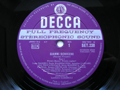 PUCCINI: IL TRITTICO   TEBALDI / DEL MONACO / SIMIONATO / MMF / GARDELLI    SET 236 - 8