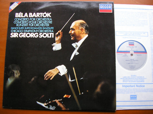 BARTOK: CONCERTO FOR ORCHESTRA / DANCE SUITE    SOLTI / CHICAGO SYMPHONY   SXDL 7536