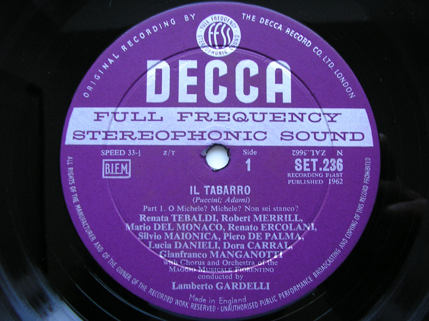 PUCCINI: IL TRITTICO   TEBALDI / DEL MONACO / SIMIONATO / MMF / GARDELLI    SET 236 - 8