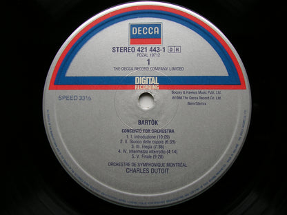 BARTOK: CONCERTO FOR ORCHESTRA / MUSIC FOR STRINGS, PERCUSSION & CELESTA    DUTOIT / MONTREAL SYMPHONY   421 443