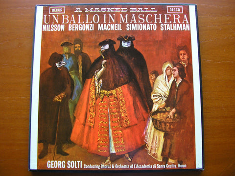 VERDI: UN BALLO IN MASCHERA   BERGONZI / NILSSON / MACNEIL / SIMIONATO / STAHLMAN / ADSCR / SOLTI   SET 215 - 7