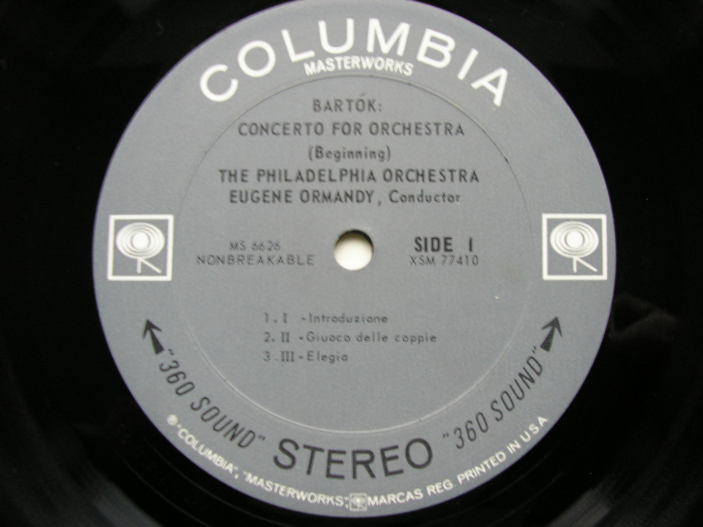 BARTOK: CONCERTO FOR ORCHESTRA      ORMANDY / PHILADELPHIA    MS 6626