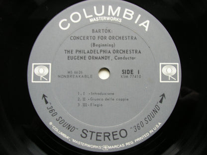 BARTOK: CONCERTO FOR ORCHESTRA      ORMANDY / PHILADELPHIA    MS 6626