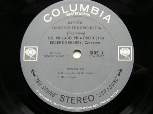 BARTOK: CONCERTO FOR ORCHESTRA      ORMANDY / PHILADELPHIA    MS 6626