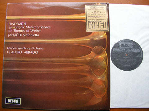 JANACEK: SINFONIETTA / HINDEMITH: SYMPHONIC METAMORPHOSES    ABBADO / LONDON SYMPHONY    SXL 6398