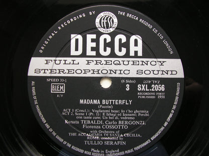 PUCCINI: MADAMA BUTTERFLY   TEBALDI / BERGONZI / SORDELLO / COSSOTTO / ADSCR / SERAFIN   SXL 2054 - 6