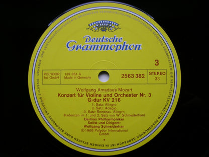 MOZART: THE VIOLIN CONCERTOS   SCHNEIDERHAN / BERLIN PHILHARMONIC   3 LP    2740 116
