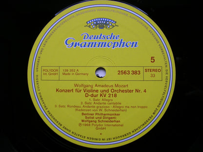 MOZART: THE VIOLIN CONCERTOS   SCHNEIDERHAN / BERLIN PHILHARMONIC   3 LP    2740 116
