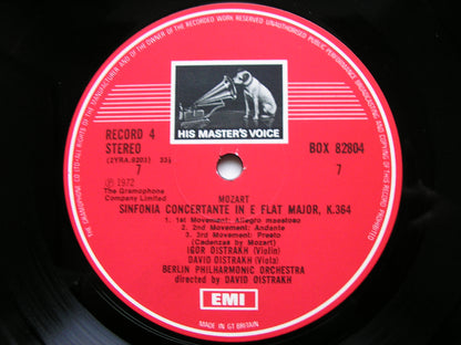 MOZART: THE COMPLETE WORKS FOR VIOLIN & ORCHESTRA   DAVID & IGOR OISTRAKH / BERLIN PHILHARMONIC   4 LP    SLS 828