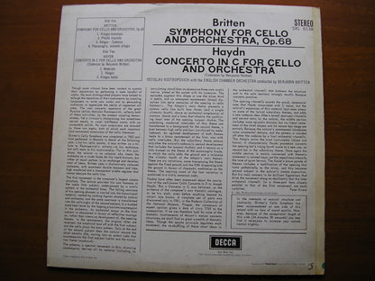 HAYDN: CELLO CONCERTO / BRITTEN: CELLO SYMPHONY ROSTROPOVICH / ECO / BRITTEN SXL 6138