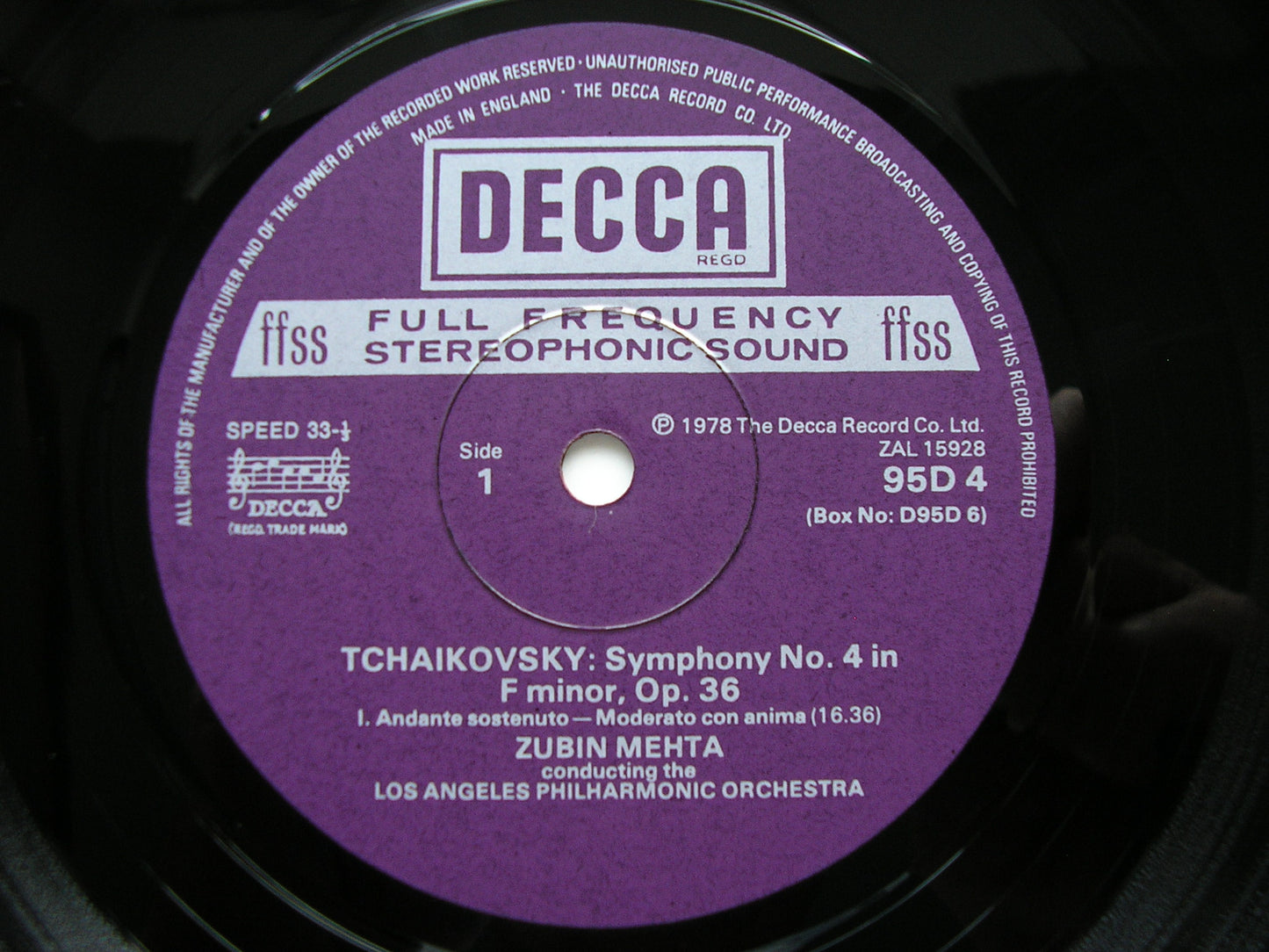 TCHAIKOVSKY: SYMPHONIES Nos. 1 - 6     ZUBIN MEHTA / LOS ANGELES PHILHARMONIC   D95D6