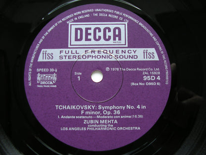 TCHAIKOVSKY: SYMPHONIES Nos. 1 - 6     ZUBIN MEHTA / LOS ANGELES PHILHARMONIC   D95D6