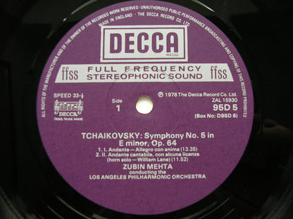 TCHAIKOVSKY: SYMPHONIES Nos. 1 - 6     ZUBIN MEHTA / LOS ANGELES PHILHARMONIC   D95D6