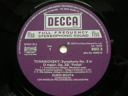 TCHAIKOVSKY: SYMPHONIES Nos. 1 - 6     ZUBIN MEHTA / LOS ANGELES PHILHARMONIC   D95D6