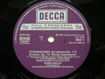 TCHAIKOVSKY: SYMPHONIES Nos. 1 - 6     ZUBIN MEHTA / LOS ANGELES PHILHARMONIC   D95D6