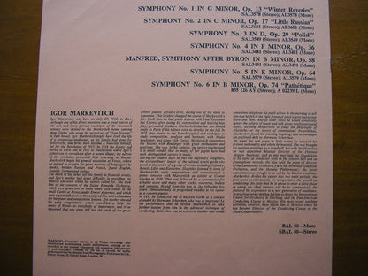 TCHAIKOVSKY: THE COMPLETE SYMPHONIES    MARKEVITCH / LONDON SYMPHONY  SBAL 50