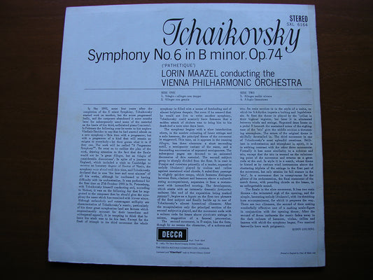 TCHAIKOVSKY: SYMPHONY No. 6  MAAZEL / VIENNA PHILHARMONIC   SXL 6164