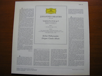 BRAHMS: SYMPHONY No. 2    ABBADO / BERLIN PHILHARMONIC   2530 125