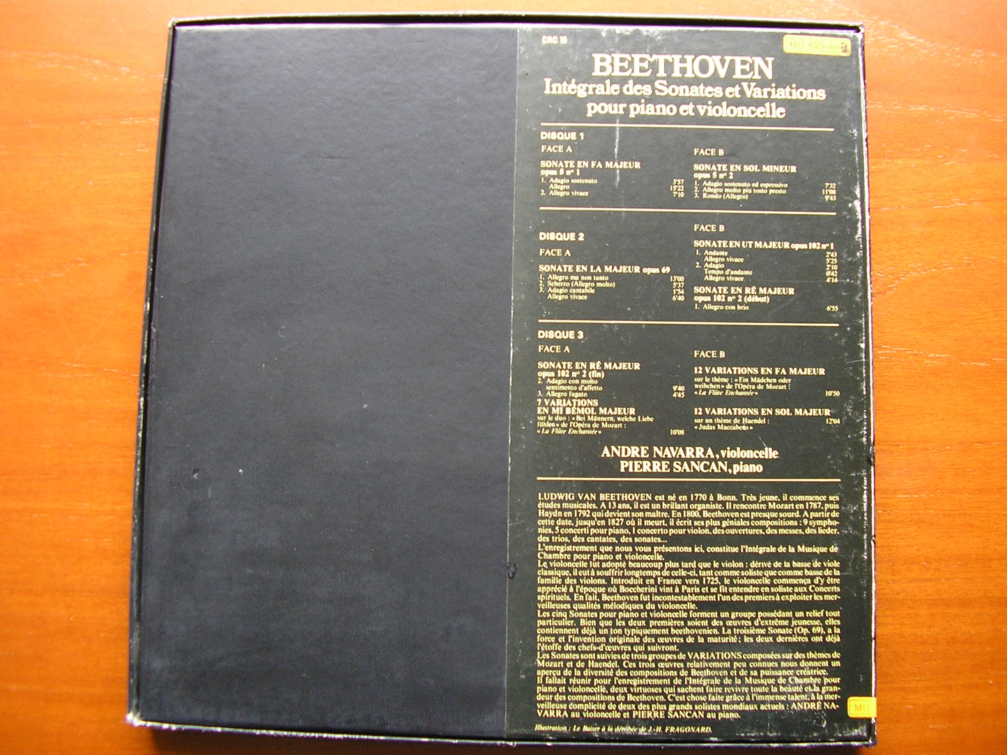 BEETHOVEN: THE COMPLETE SONATAS FOR CELLO & PIANO   NAVARRA / SANCAN   CRC 15