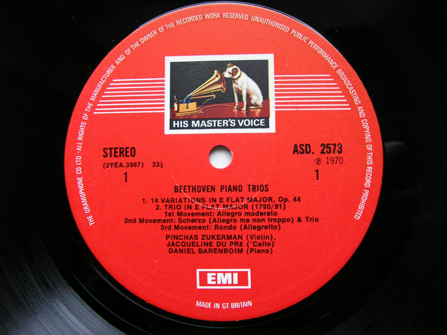BEETHOVEN: THE PIANO TRIOS   DU PRE / BARENBOIM / ZUKERMAN    5 LP    SLS 789