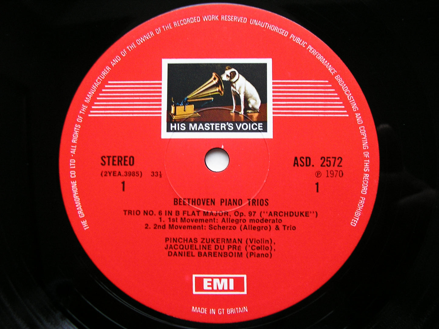 BEETHOVEN: THE PIANO TRIOS   DU PRE / BARENBOIM / ZUKERMAN    5 LP    SLS 789