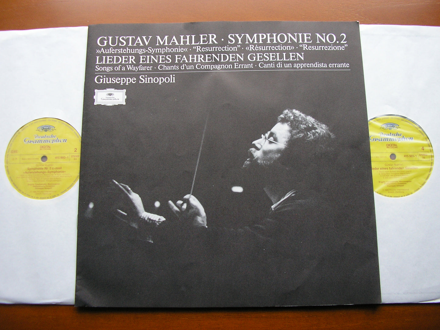 MAHLER: SYMPHONY No. 2 / LIEDER EINES FAHRENDEN GESELLEN  SOLOISTS / PHILHARMONIA / SINOPOLI   2 LP  415 959