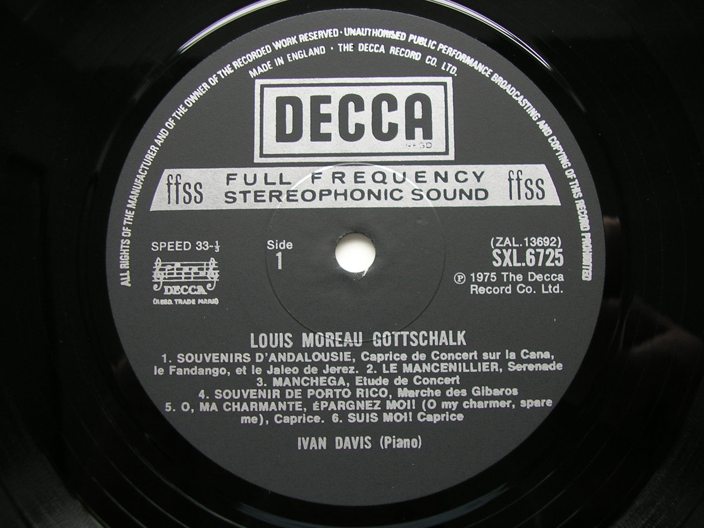 GOTTSCHALK: PASQUINADE / TOURNAMENT GALOP / MANCHEGA / THE BANJO IVAN DAVIS SXL 6725