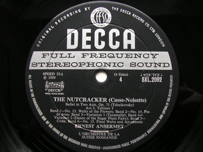 TCHAIKOVSKY: THE NUTCRACKER    ANSERMET / SUISSE ROMANDE   2LP   SXL 2092 - 3
