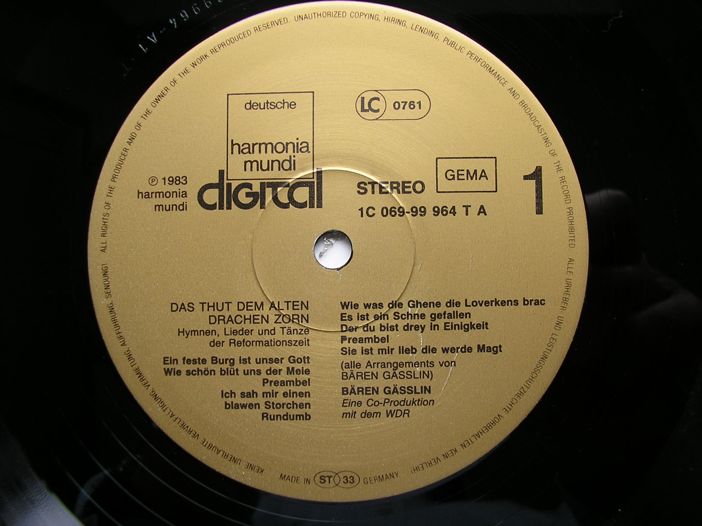 DAS THUT DEM ALTEN DRACHEN ZORN   BAREN GASSLIN    069 99 964