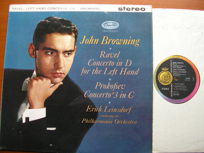 RAVEL: CONCERTO FOR THE LEFT HAND / PROKOFIEV: CONCERTO No. 3     BROWNING / PHILHARMONIA / LEINSDORF   SP 8545