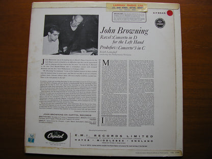 RAVEL: CONCERTO FOR THE LEFT HAND / PROKOFIEV: CONCERTO No. 3     BROWNING / PHILHARMONIA / LEINSDORF   SP 8545
