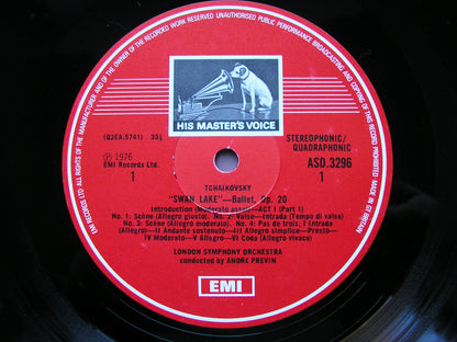 TCHAIKOVSKY: SWAN LAKE    HAENDEL /  PREVIN / LONDON SYMPHONY   3 LP   SLS 5070