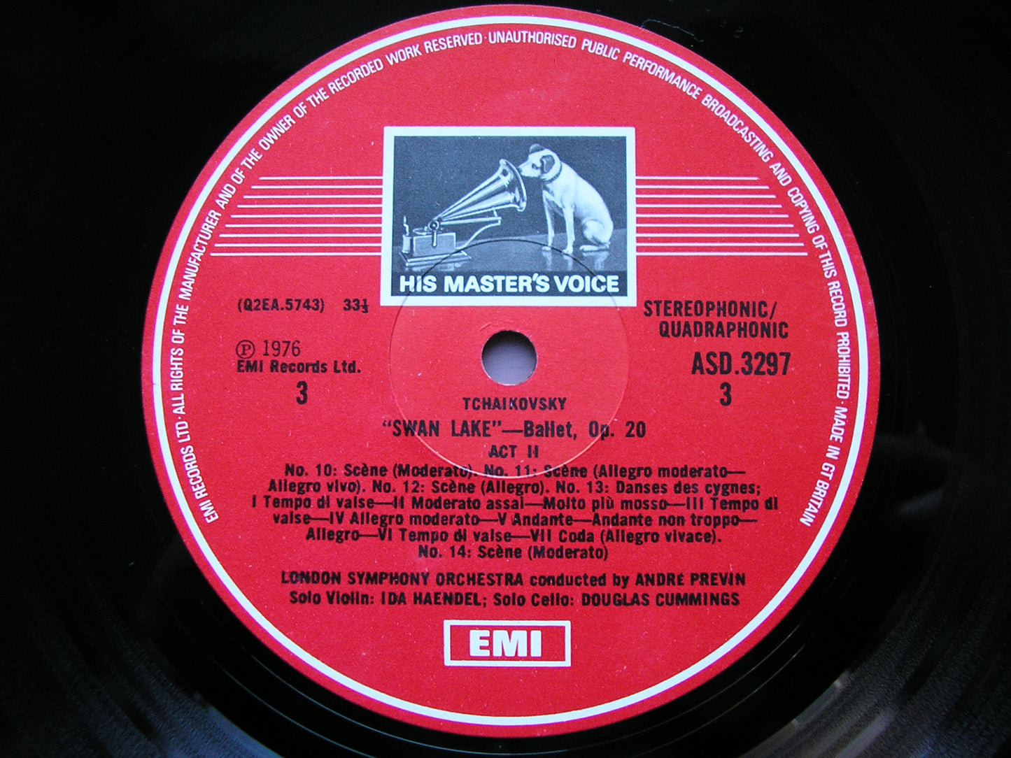 TCHAIKOVSKY: SWAN LAKE    HAENDEL /  PREVIN / LONDON SYMPHONY   3 LP   SLS 5070