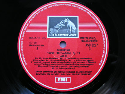 TCHAIKOVSKY: SWAN LAKE    HAENDEL /  PREVIN / LONDON SYMPHONY   3 LP   SLS 5070