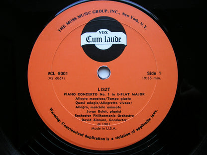 LISZT: THE TWO PIANO CONCERTOS   BOLET / ROCHESTER PHILHARMONIC / ZINMAN  VCL 9001