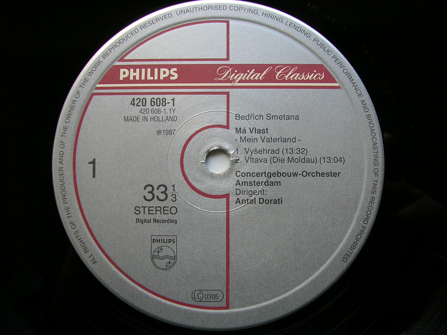 SMETANA: MA VLAST / DVORAK: IN NATURE'S REALM      DORATI / CONCERTGEBOUW ORCHESTRA   2LP    420 607