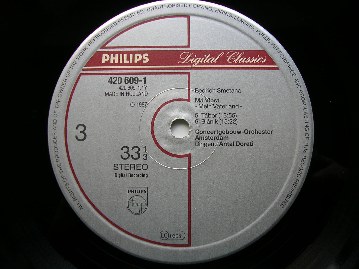 SMETANA: MA VLAST / DVORAK: IN NATURE'S REALM      DORATI / CONCERTGEBOUW ORCHESTRA   2LP    420 607