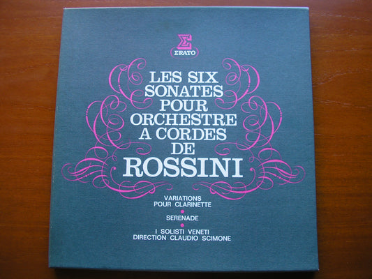 ROSSINI: STRING SONATAS Nos. 1 - 6 / VARIATIONS    I SOLOISTI VENETI / SCIMIONE   2 LP    STU 70489 / 90