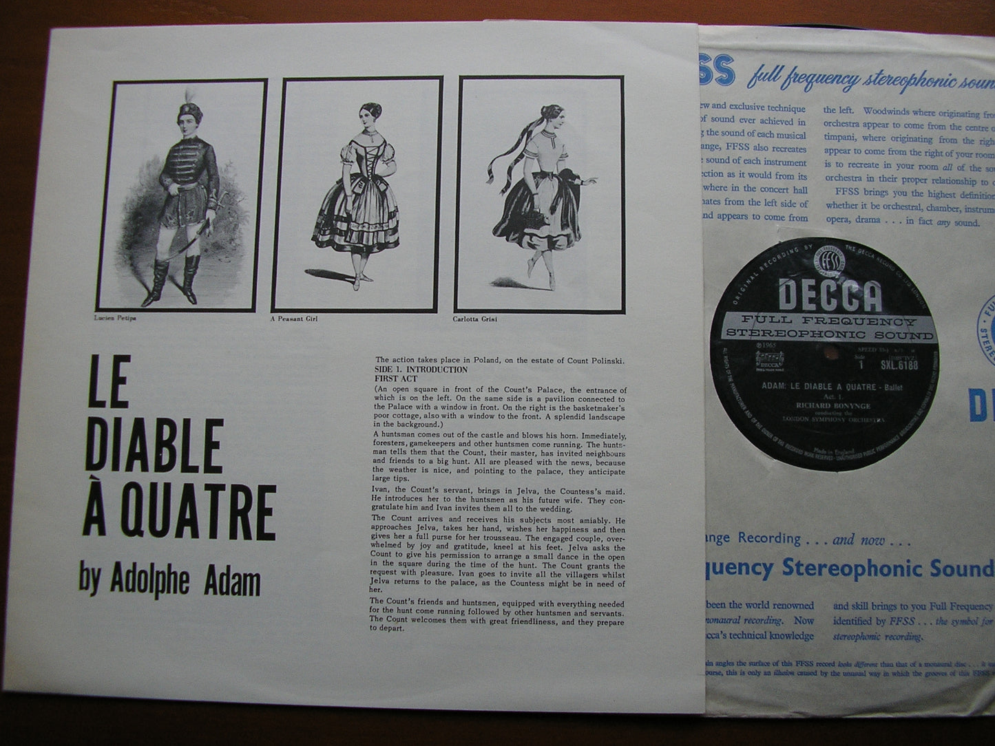 ADAM: LE DIABLE A QUATRE  LONDON SYMPHONY / BONYNGE  SXL 6188