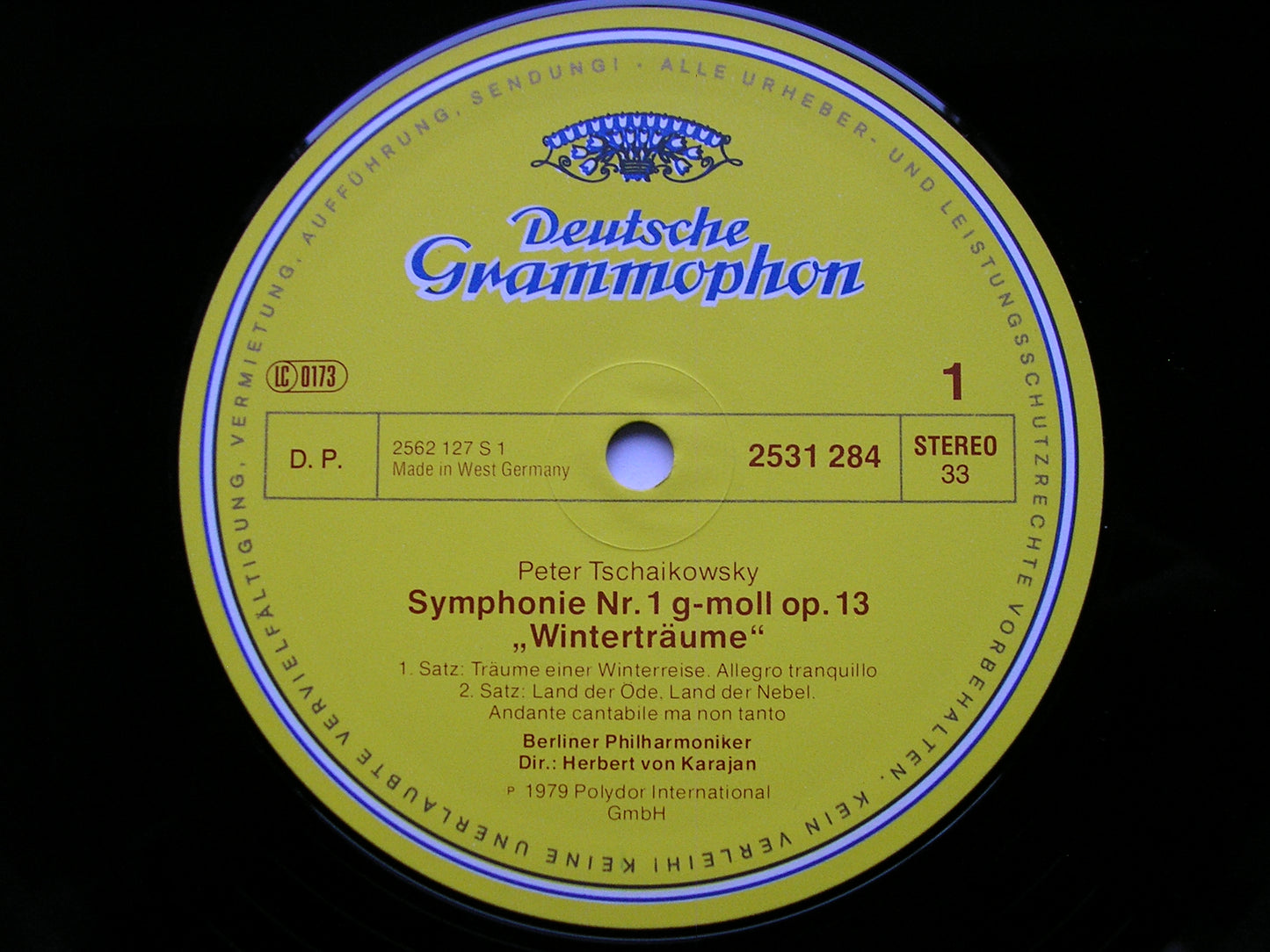TCHAIKOVSKY: SYMPHONY No. 1 'Winter Reveries'   KARAJAN / BERLIN PHILHARMONIC    2531 284