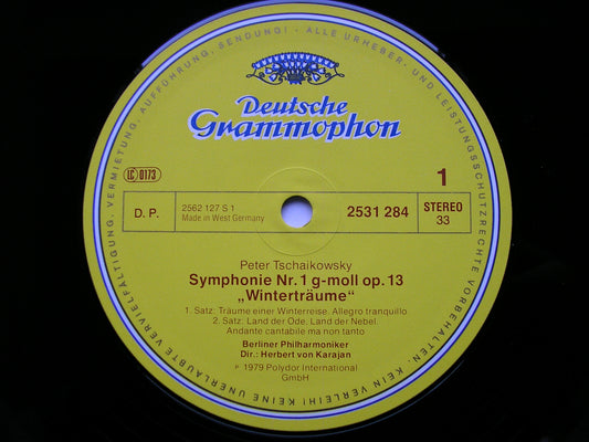 TCHAIKOVSKY: SYMPHONY No. 1 'Winter Reveries'   KARAJAN / BERLIN PHILHARMONIC    2531 284