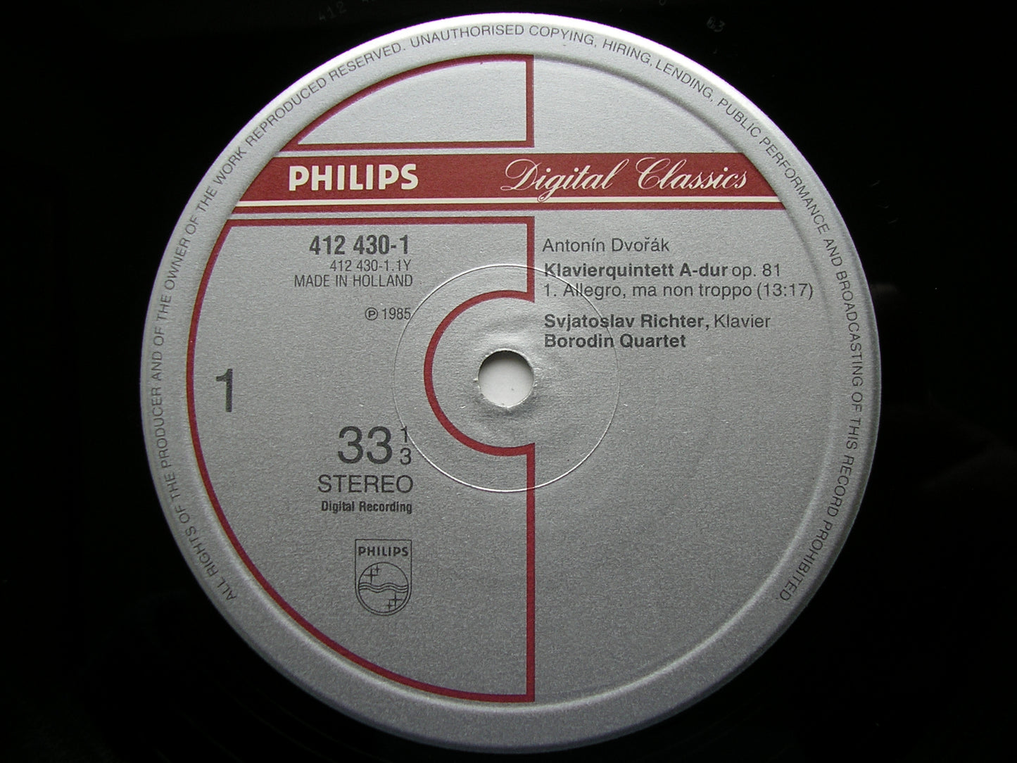 DVORAK: PIANO QUINTETS Op. 5 & Op. 81    RICHTER / BORODIN QUARTET    412 429