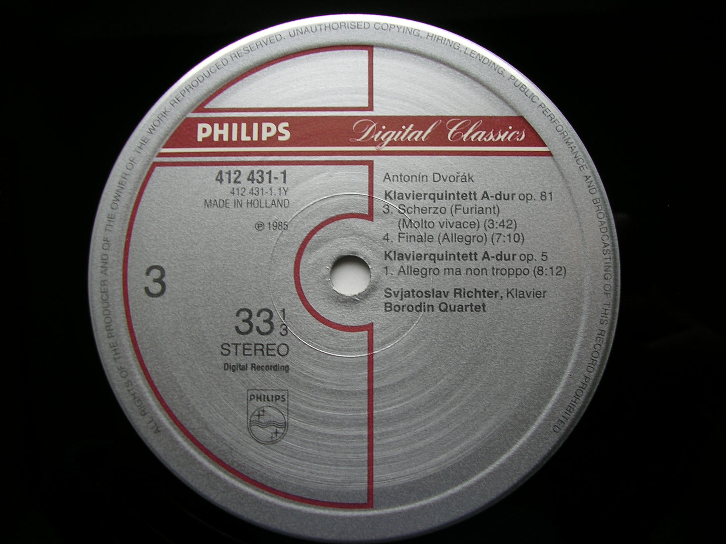 DVORAK: PIANO QUINTETS Op. 5 & Op. 81    RICHTER / BORODIN QUARTET    412 429