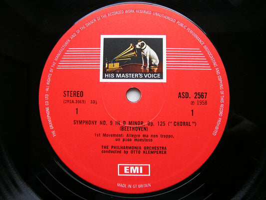 BEETHOVEN: SYMPHONY No. 9 / OVERTURES Leonora No. 3 / King Stephen   SOLOISTS / PHILHARMONIA / KLEMPERER    2 LP    SLS 798