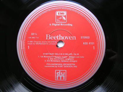 BEETHOVEN: SYMPHONIES Nos. 1 & 2    SANDERLING / PHILHARMONIA    ASD 4151