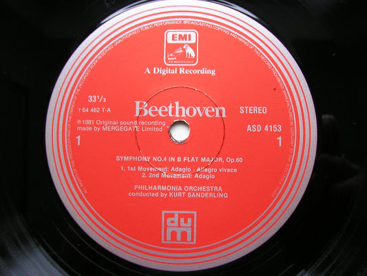BEETHOVEN: SYMPHONY No. 4     SANDERLING / PHILHARMONIA    ASD 4153