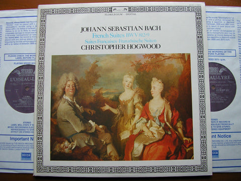 BACH: FRENCH SUITES BWV 812 - 819   CHRISTOPHER HOGWOOD   2 LP    411 811
