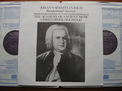 BACH: THE BRANDENBURG CONCERTOS   HOGWOOD / ACADEMY OF ANCIENT MUSIC   2 LP   414 187